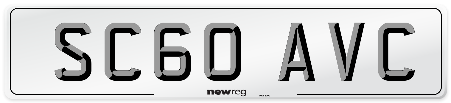 SC60 AVC Number Plate from New Reg